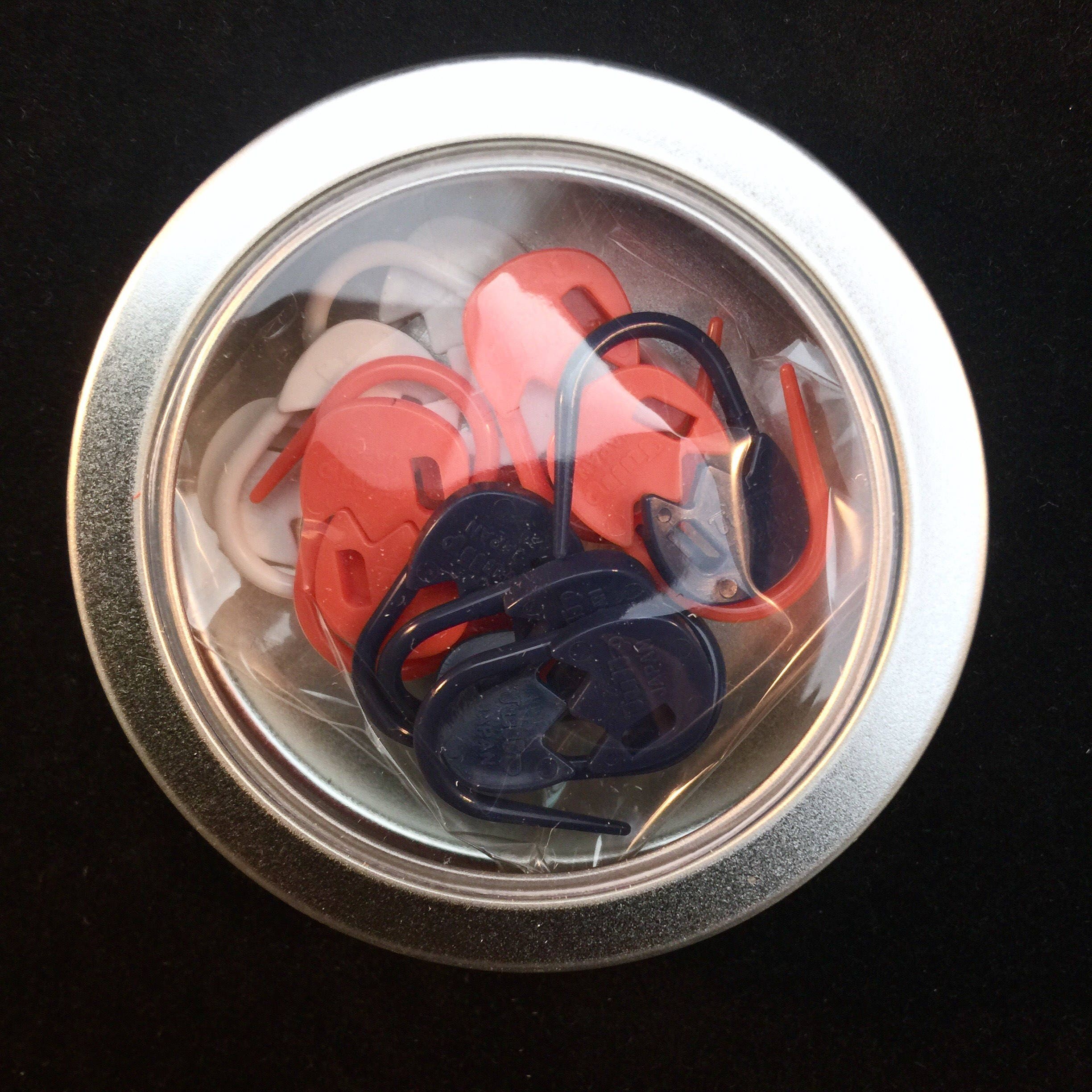 Tulip Stitch Marker Set Pin orange blue white Amicolle Knitting Accessories AC-032e