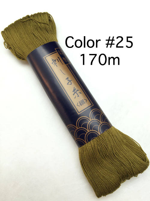 Yokota - Cotton Sashiko Thread 170m Skein - #25 Olive Green
