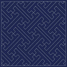 Yokota - Sayagata Cotton Sashiko Fukin Sampler Cloth - Navy