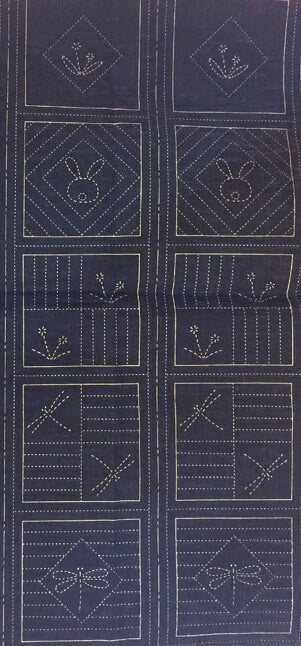 Orimono Imports - Sashiko Coaster/Quilt Blocks Set with Printed Washout Design