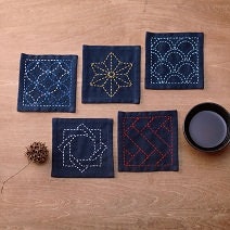 Olympus - Coaster Collection Cotton Sashiko Sampler Cloth - Five Colors