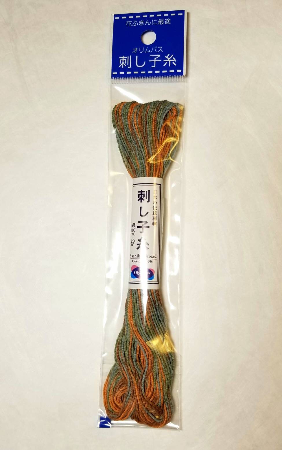 Olympus - Cotton Sashiko Thread 20m Skein - Color #91 Variegated Grunge Pastel