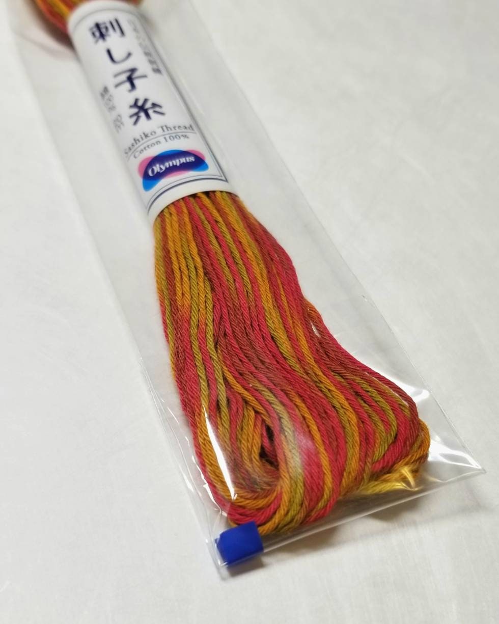 Olympus - Cotton Sashiko Thread 20m Skein - Color #93 Variegated Fall Leaves