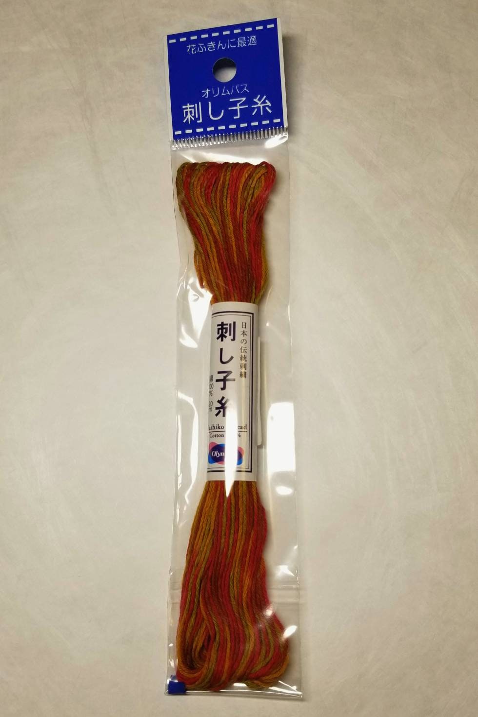 Olympus - Cotton Sashiko Thread 20m Skein - Color #93 Variegated Fall Leaves