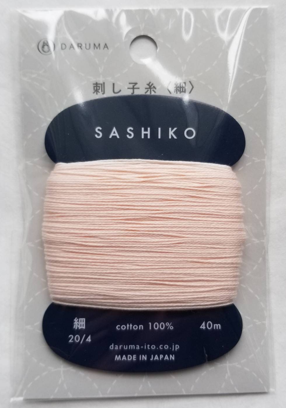 Daruma #209 CHERRY BOSSOM Japanese Cotton SASHIKO thread 40 meter card 20/4