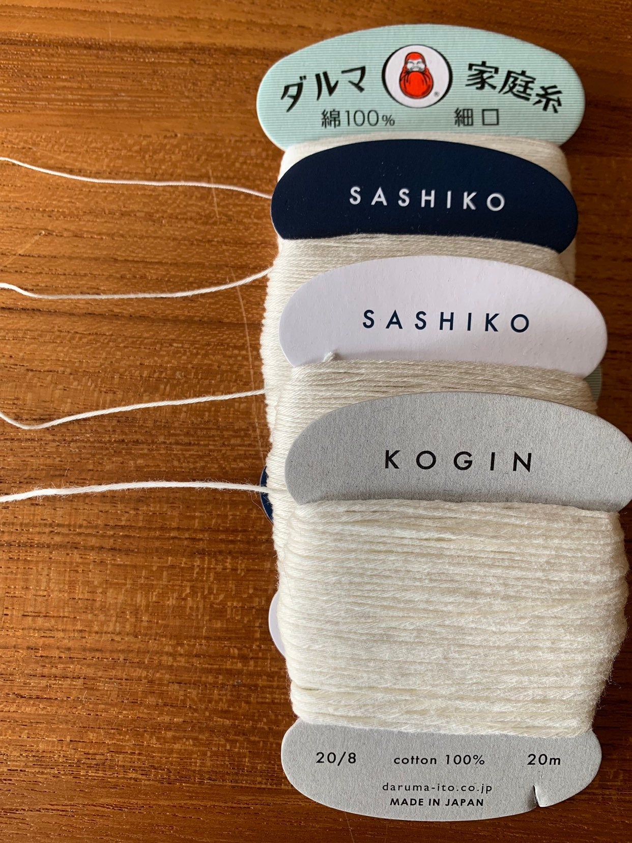 Daruma - Cotton Kogin Thread 20m Card 20/8 - #A Natural