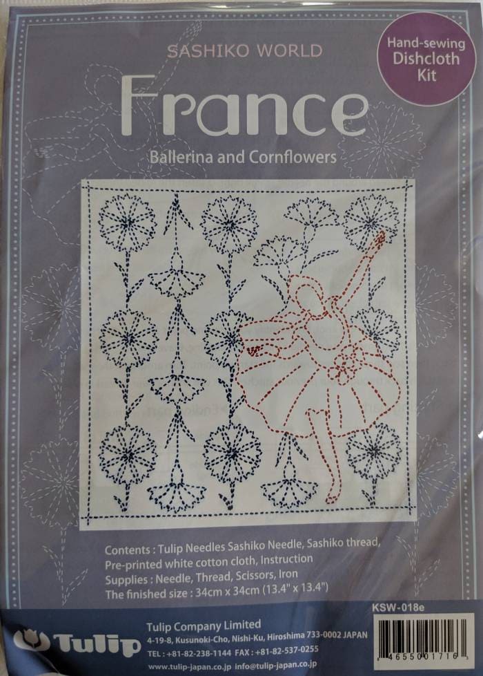 Tulip - World France "Ballerina and Cornflowers" Sashiko Sampler Kit
