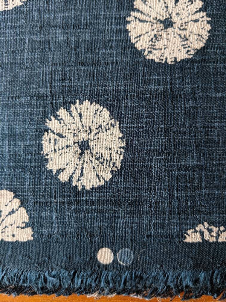 Morikiku Shibori Sand Dollars Japanese cotton dobby fabric PRINT M18000-A22 blue beige