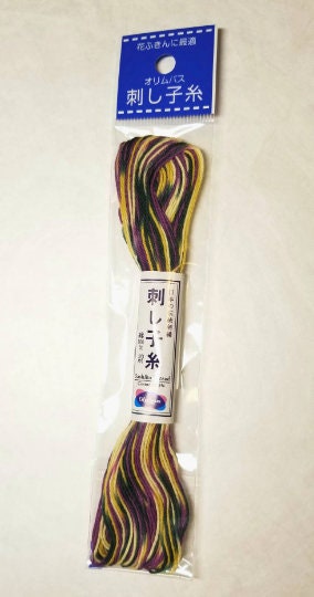 Olympus - Cotton Sashiko Thread 20m Skein - Color #92 Variegated Summer Flowers