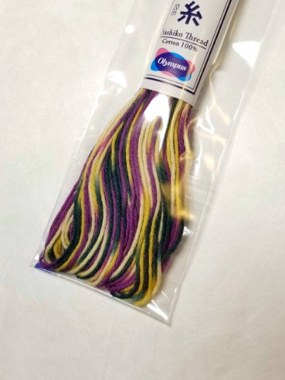 Olympus - Cotton Sashiko Thread 20m Skein - Color #92 Variegated Summer Flowers