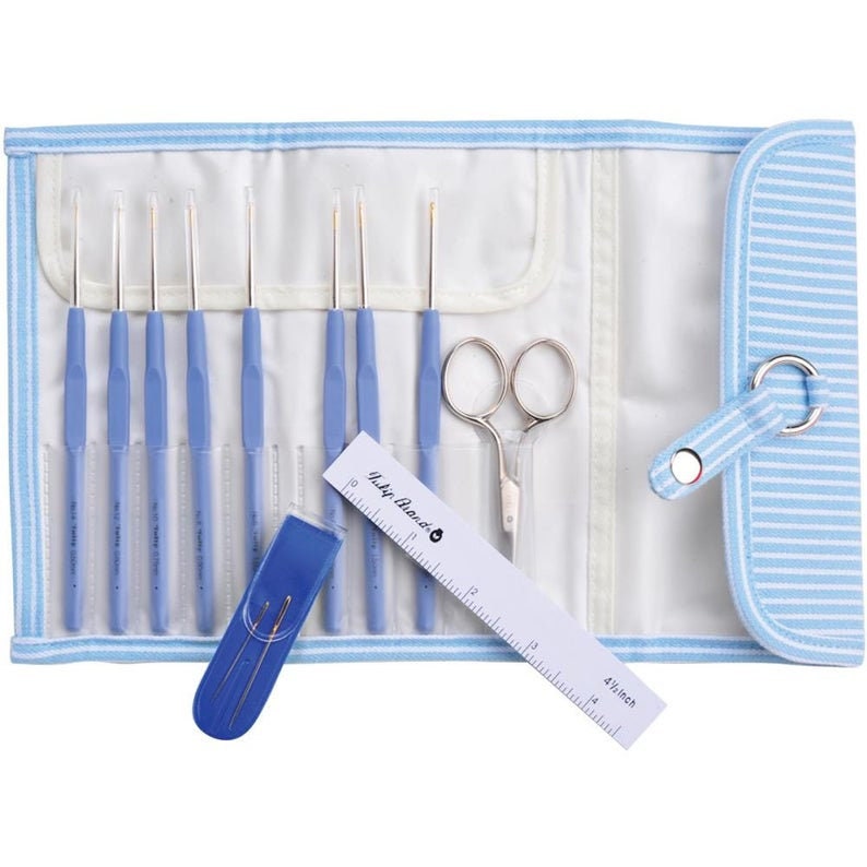 Tulip - "Etimo" Cushion Grip Crochet Hooks Set - Lavender Blue Stripe