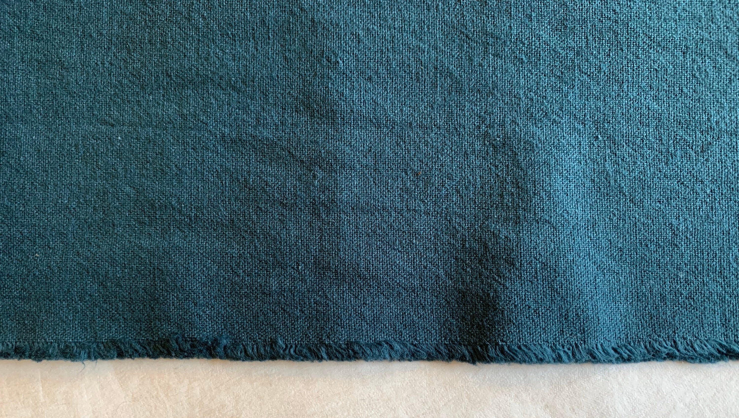 Cosmo Japanese cotton linen blend canvas fabric AD5188-261 dark peacock green