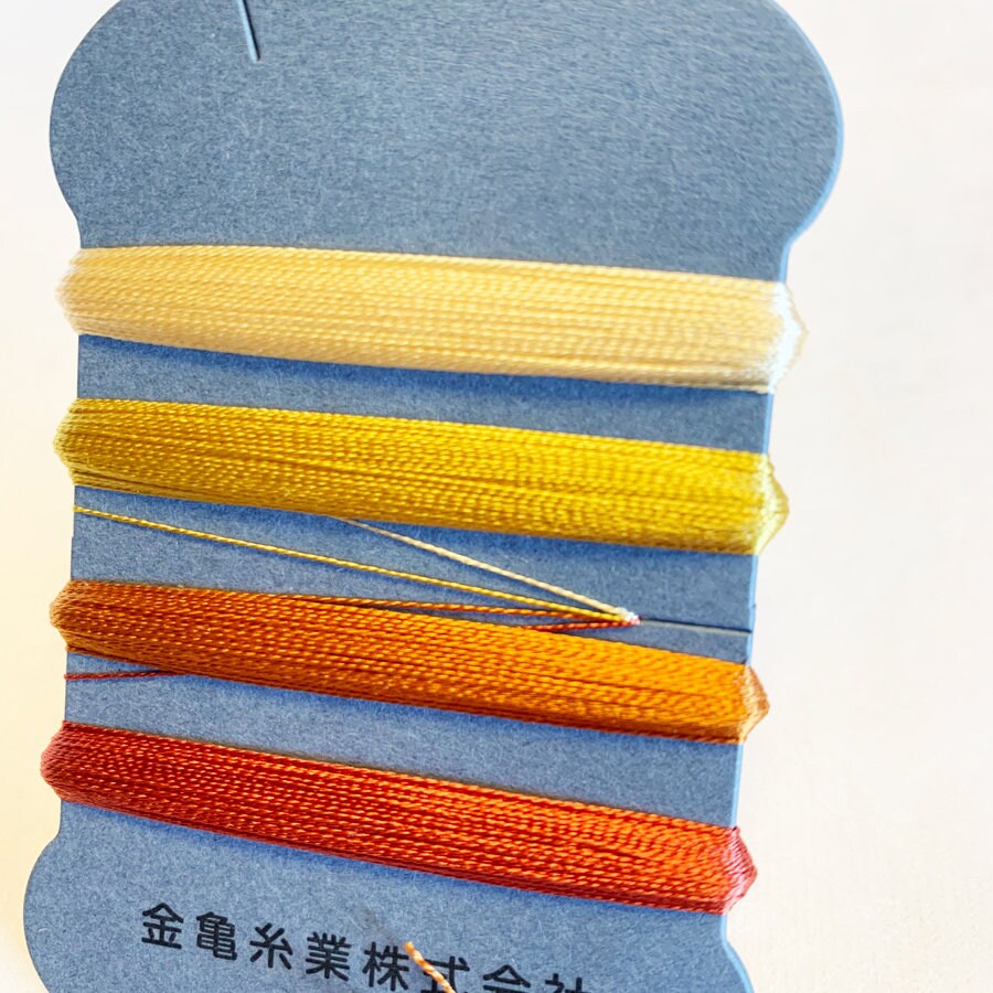 Kinkame - Silk Thread 4 Color Assortment - #2 Sunset (Orange, Yellow, Tawny, Rust)