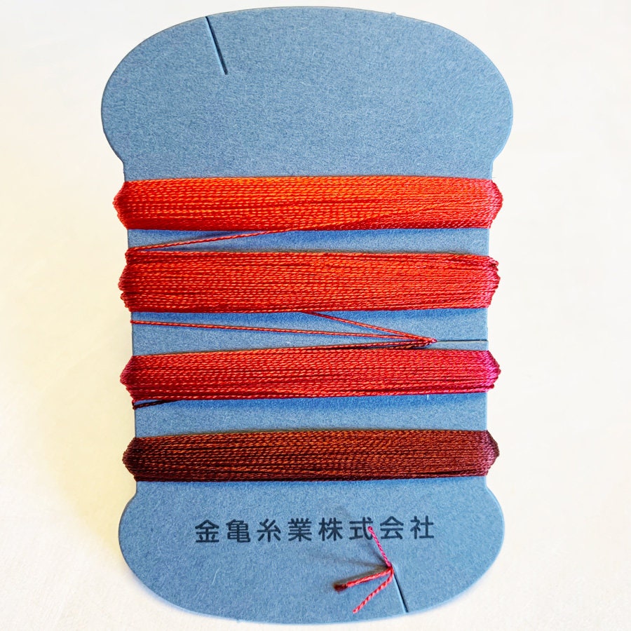 Kinkame - Silk Thread 4 Color Assortment - #4 Cherry (Reds)