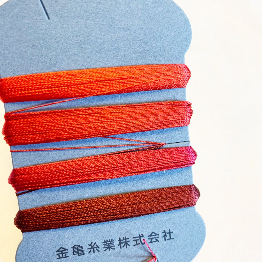 Kinkame - Silk Thread 4 Color Assortment - #4 Cherry (Reds)