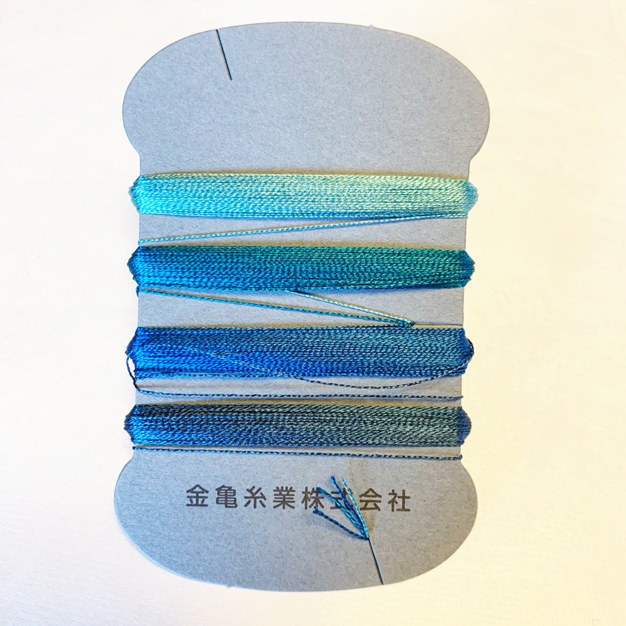 Kinkame - Silk Thread 4 Color Assortment - #6 Ocean (Blue, Green, Teal)