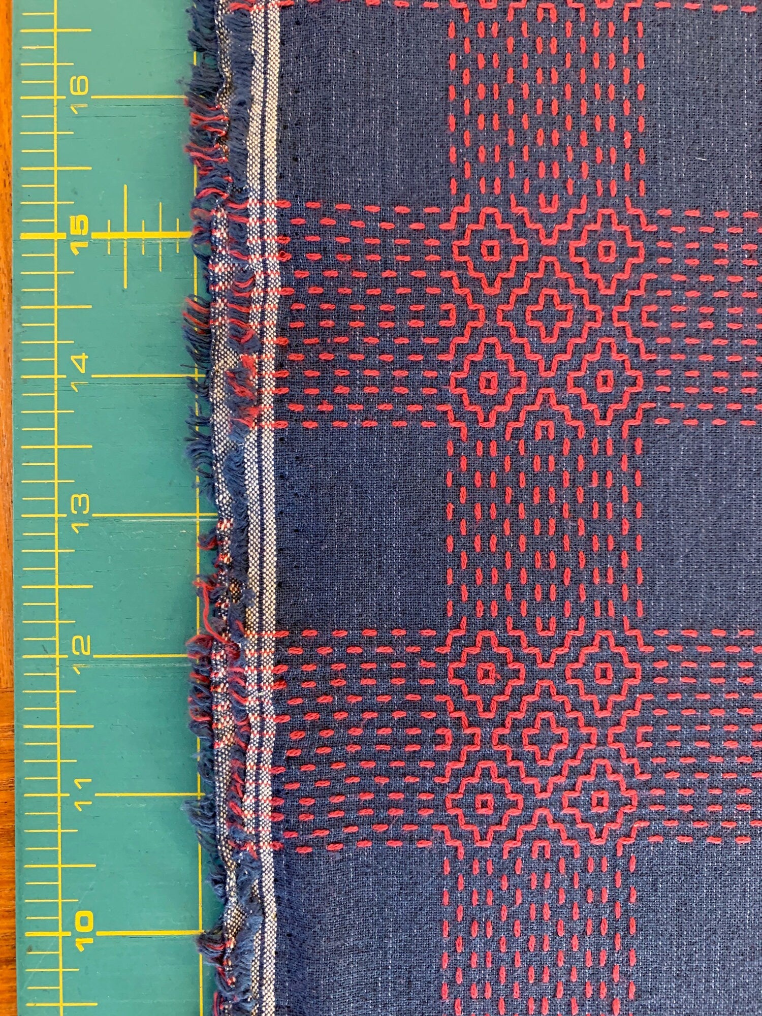 Olympus Sashiko fabric navy blue red Sakizomemomen S256E