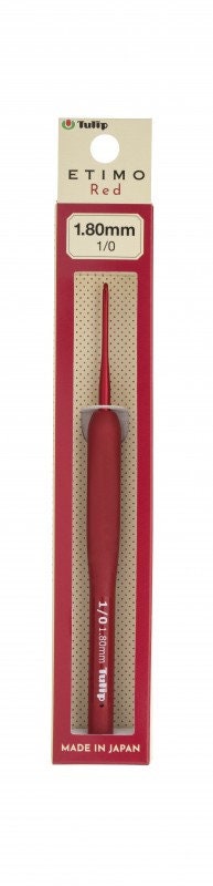 Tulip - "Etimo" Red Crochet Hook with Cushion Grip - Various Sizes