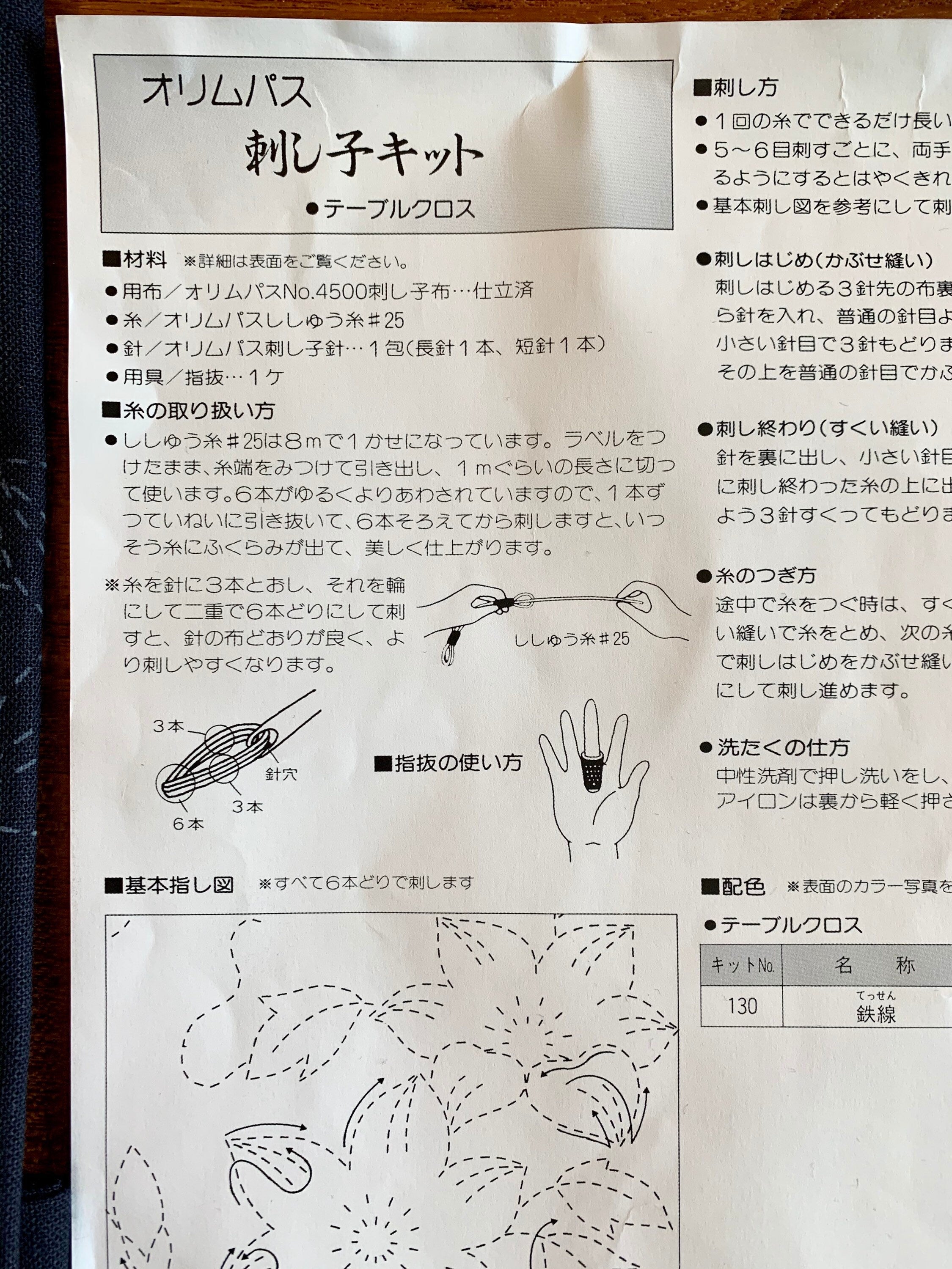 Olympus - Sashiko Tablecloth Sampler Kit
