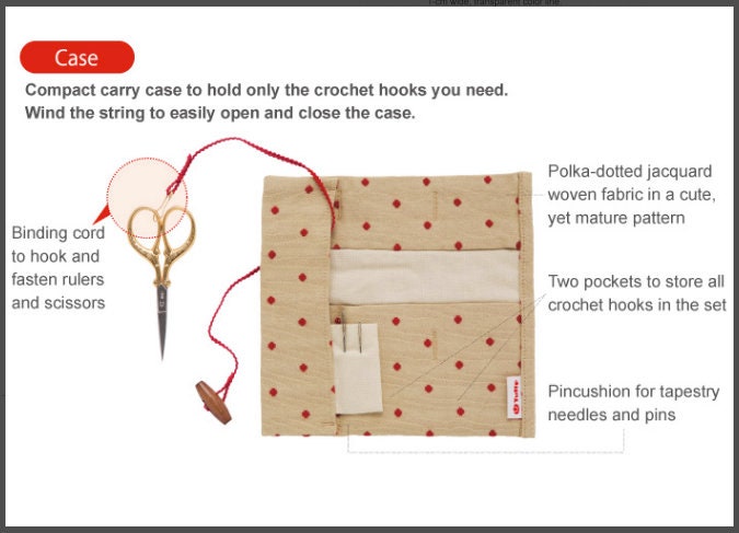 Tulip - "Etimo" Red Cushion Grip Crochet Hooks Set