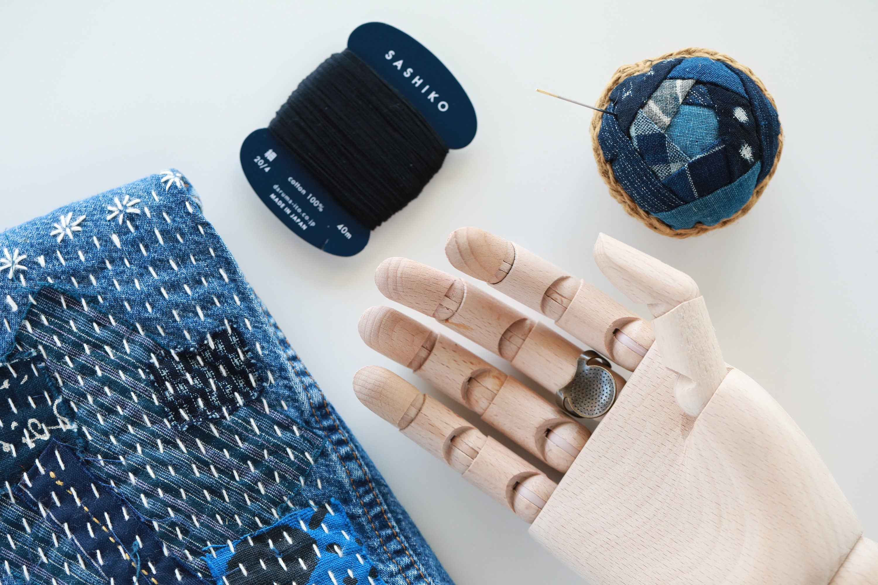 Little House Japanese Sashiko Palm Ring Thimble