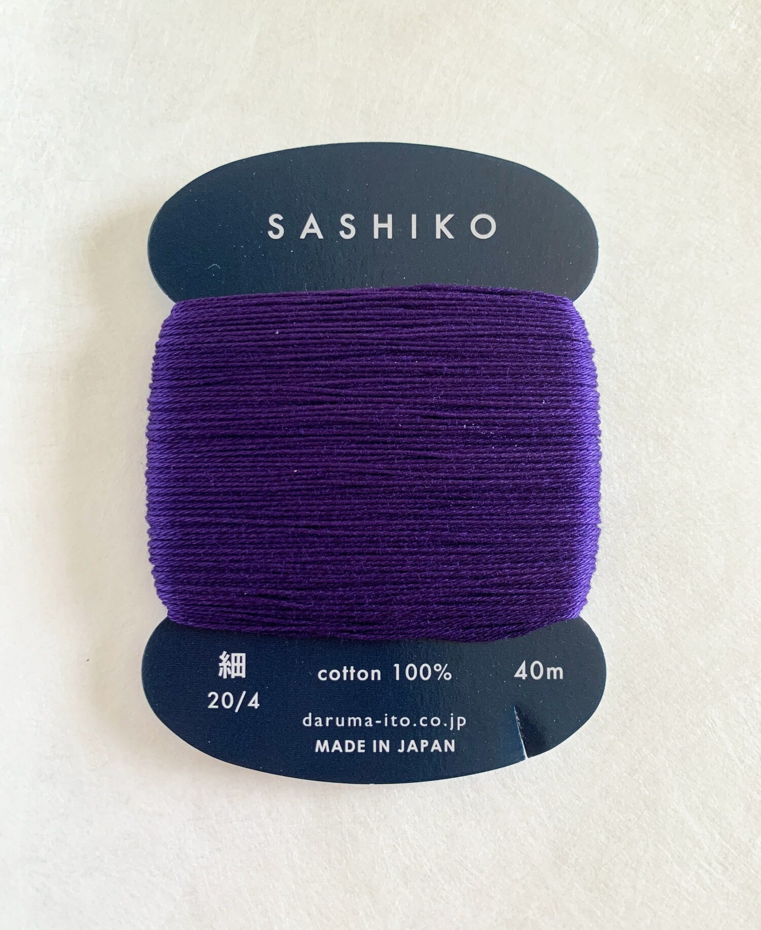 Daruma - Cotton Sashiko Thread 40m Card 20/4 - #223 Budou Grape Purple