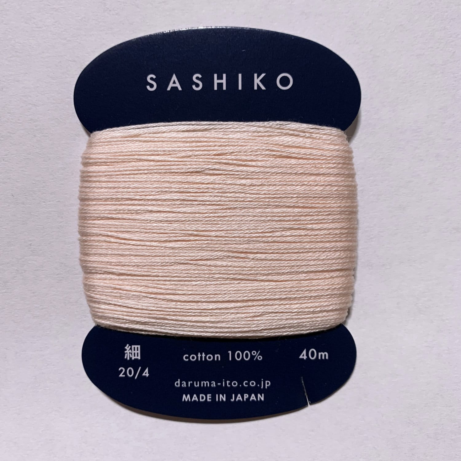 Daruma - Cotton Sashiko Thread 40m Card 20/4 - #209 Cherry Blossom