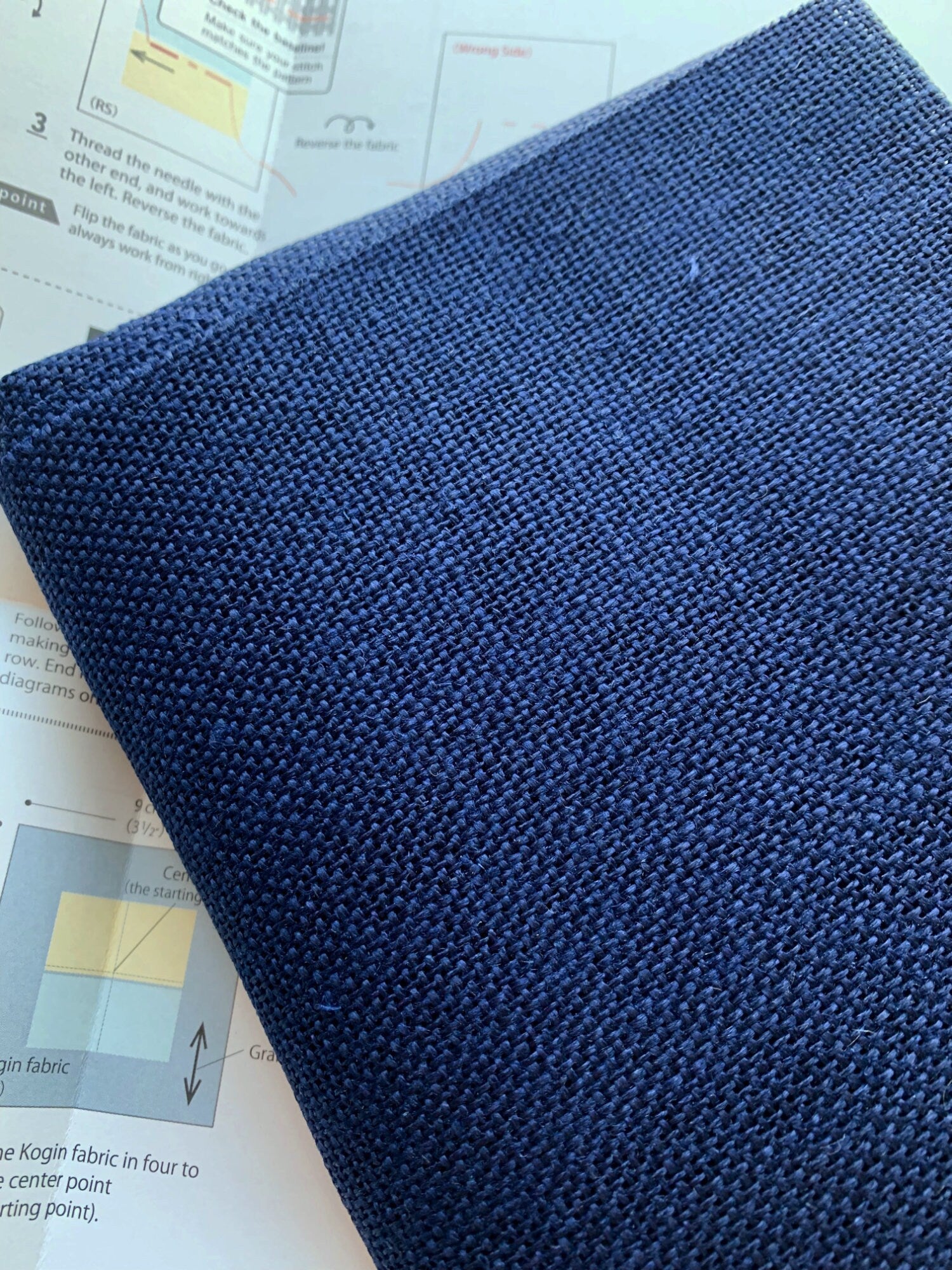 Daruma - Linen Kogin Cloth - Navy Blue