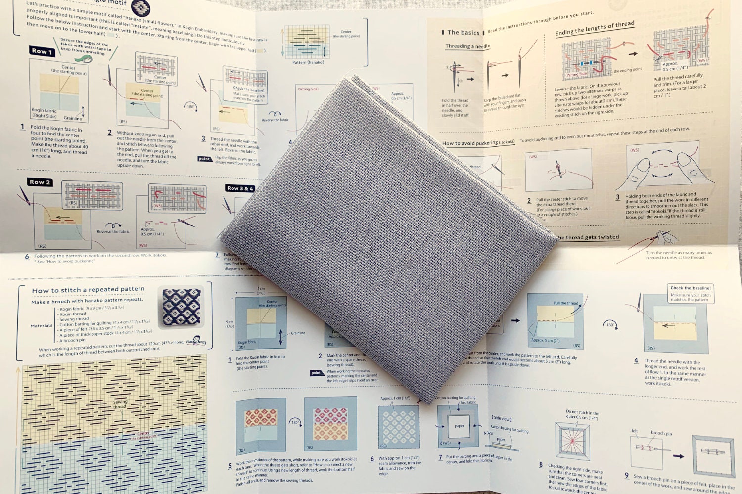 Daruma - Linen Kogin Cloth - Gray