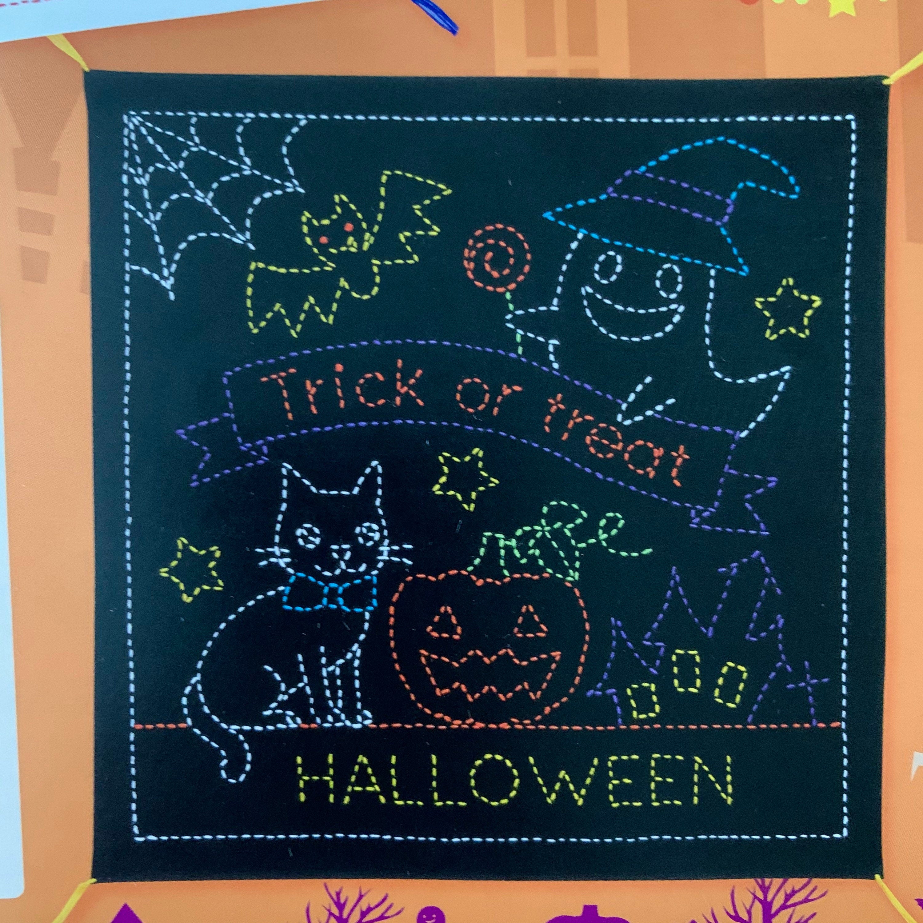 Olympus - Trick or Treat Halloween Double Sashiko Sampler Kit - Black and White