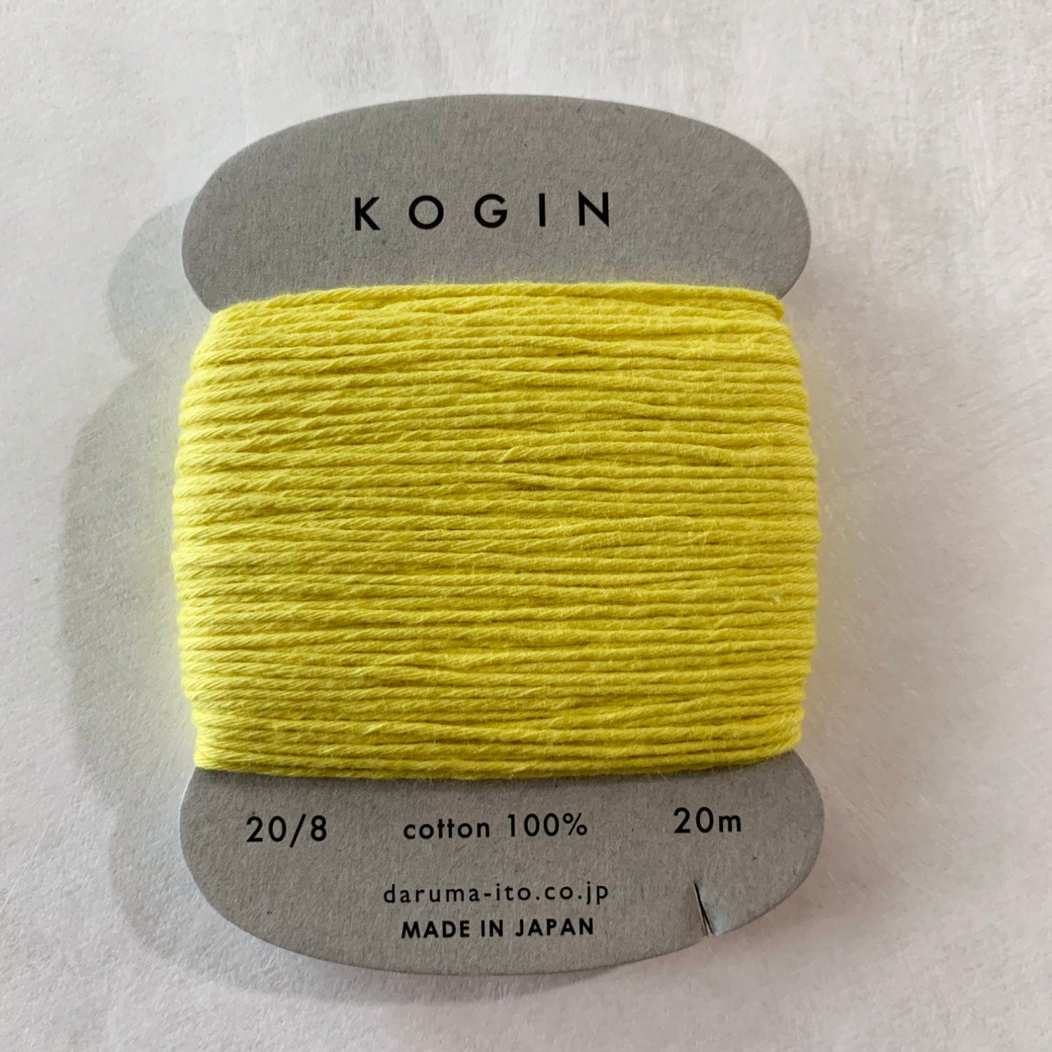 Daruma - Cotton Kogin Thread 20m Card 20/8 - #9 Yellow