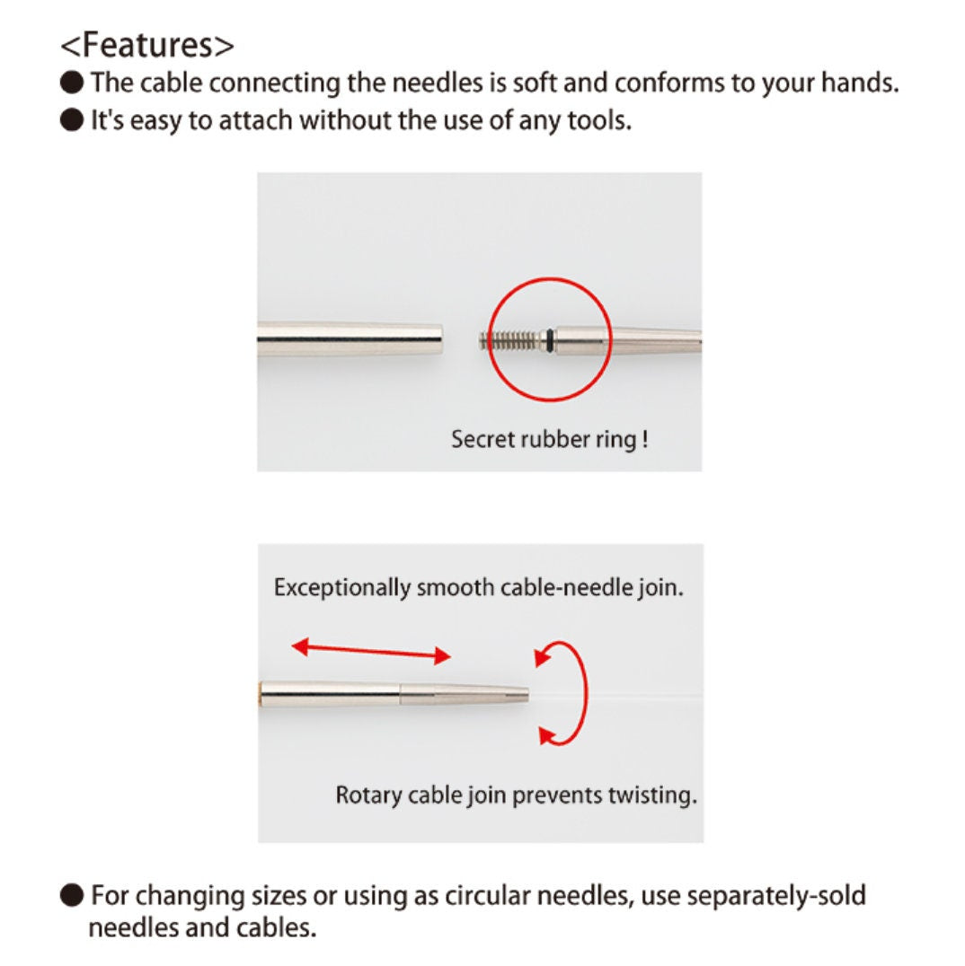 Tulip - CarryS Interchangeable Fine Gauge Knitting Needle Set - Bamboo