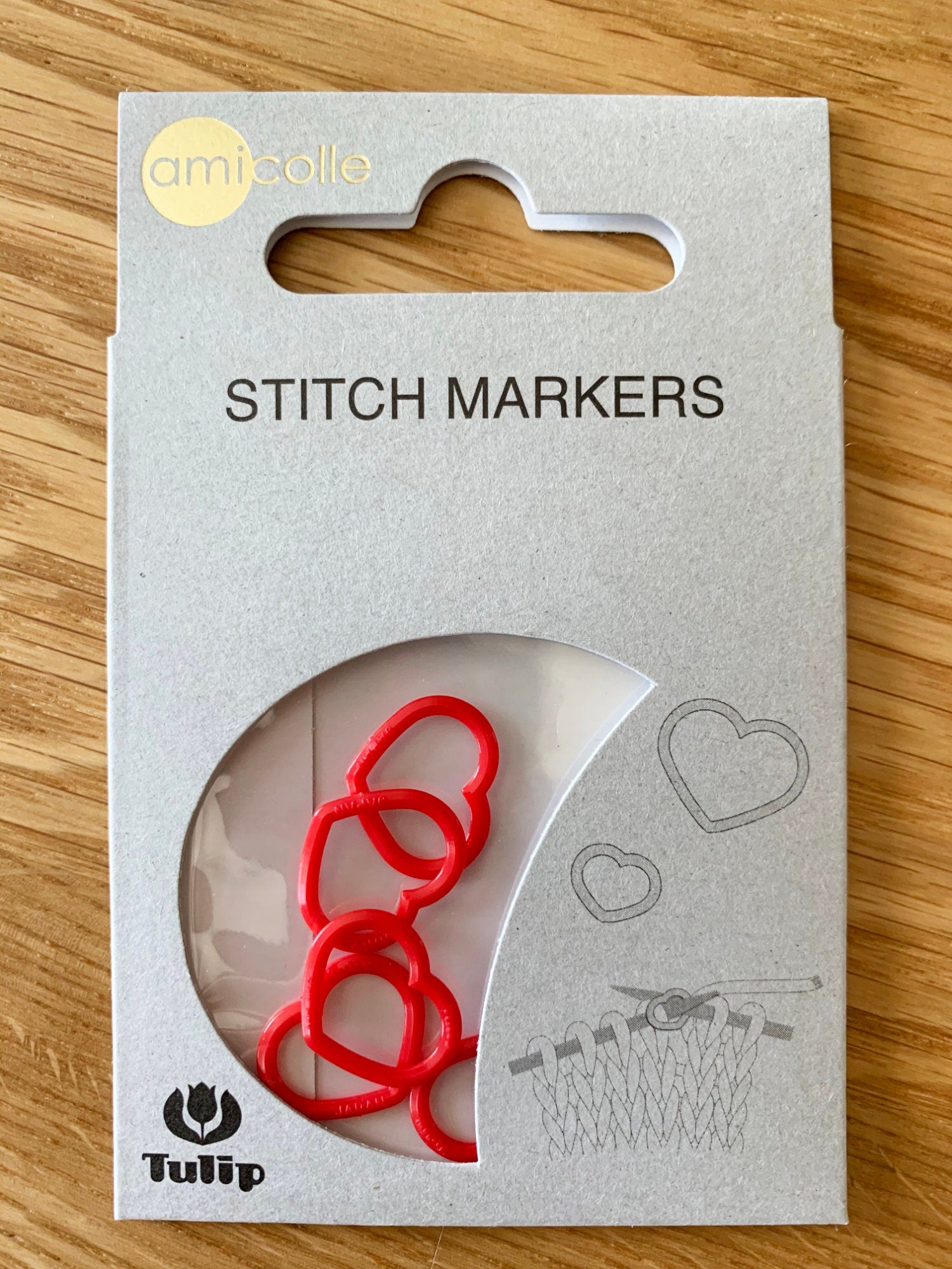 Tulip - Large "Heart" Stitch Markers Amicolle Knitting Accessories