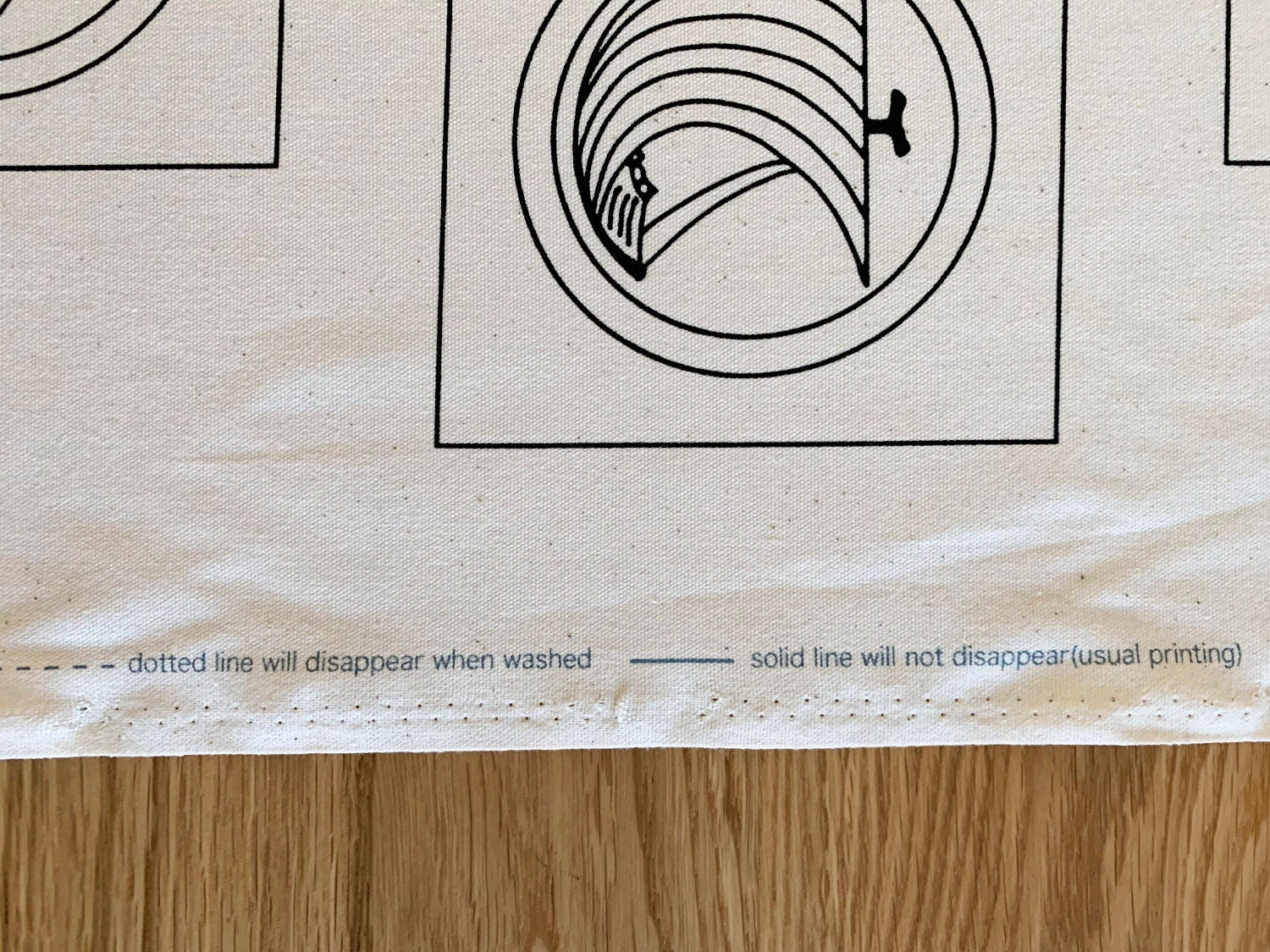 Ayatex - Family Crests Sashiko Fabric Panel - Black Blue Beige