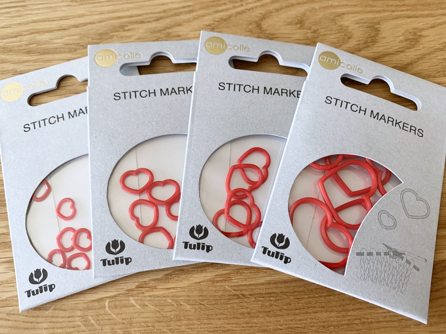 Tulip - Medium "Heart" Stitch Markers Amicolle Knitting Accessories