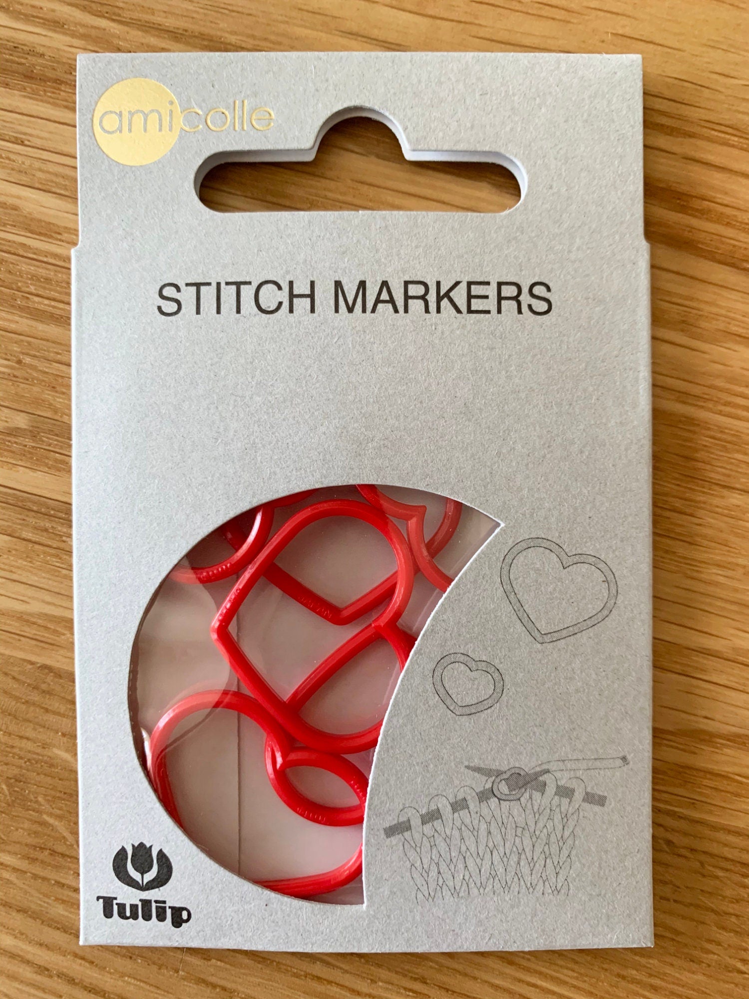 Tulip - Extra Large "Heart" Stitch Markers Amicolle Knitting Accessories
