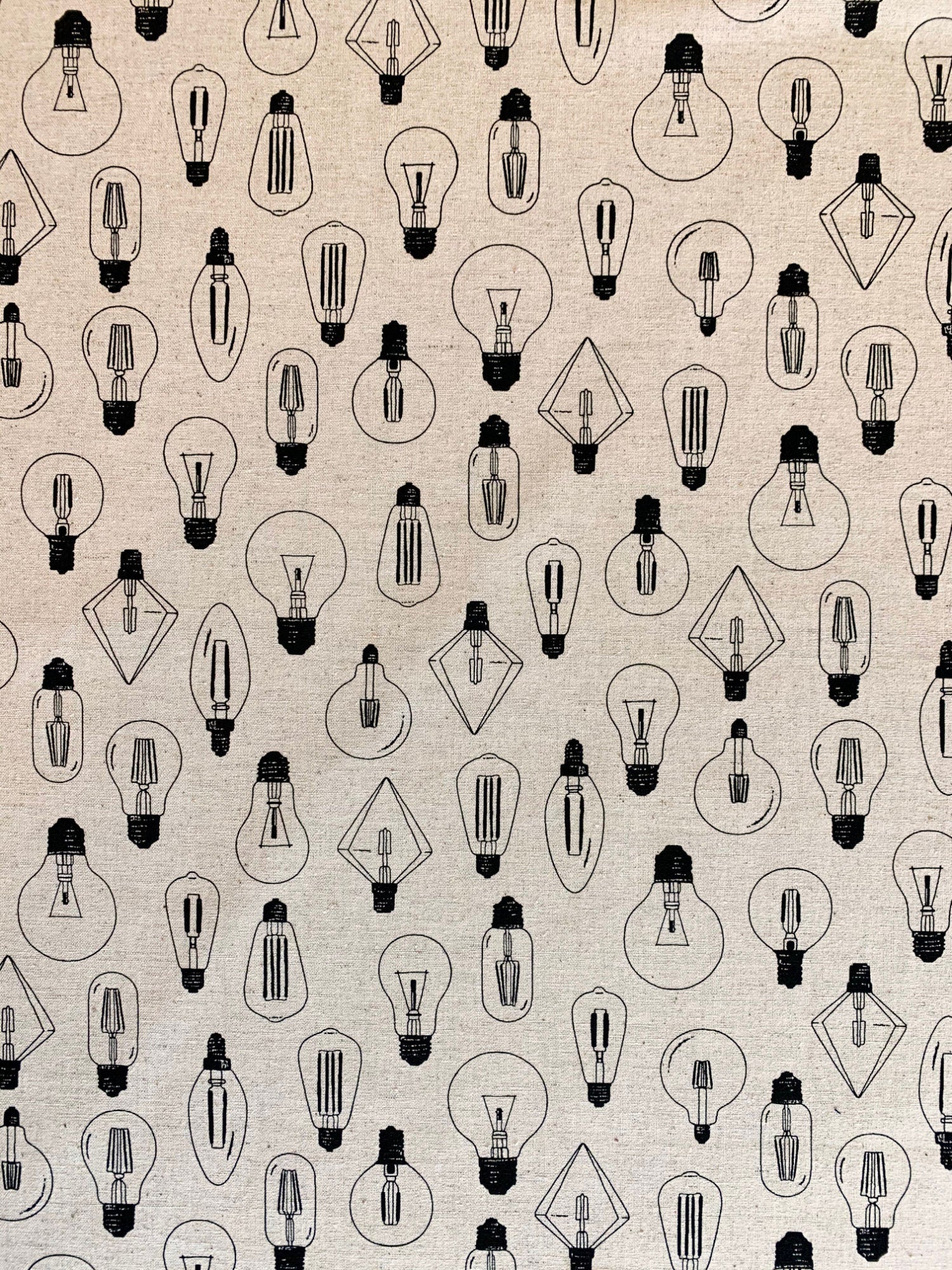 Lightbulbs Sevenberry Japanese cotton linen canvas fabric 850304-1-1 beige