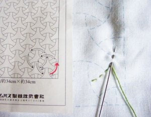 Olympus #2015 Maru Bishamon Japanese sashiko sampler cotton cloth Navy Blue