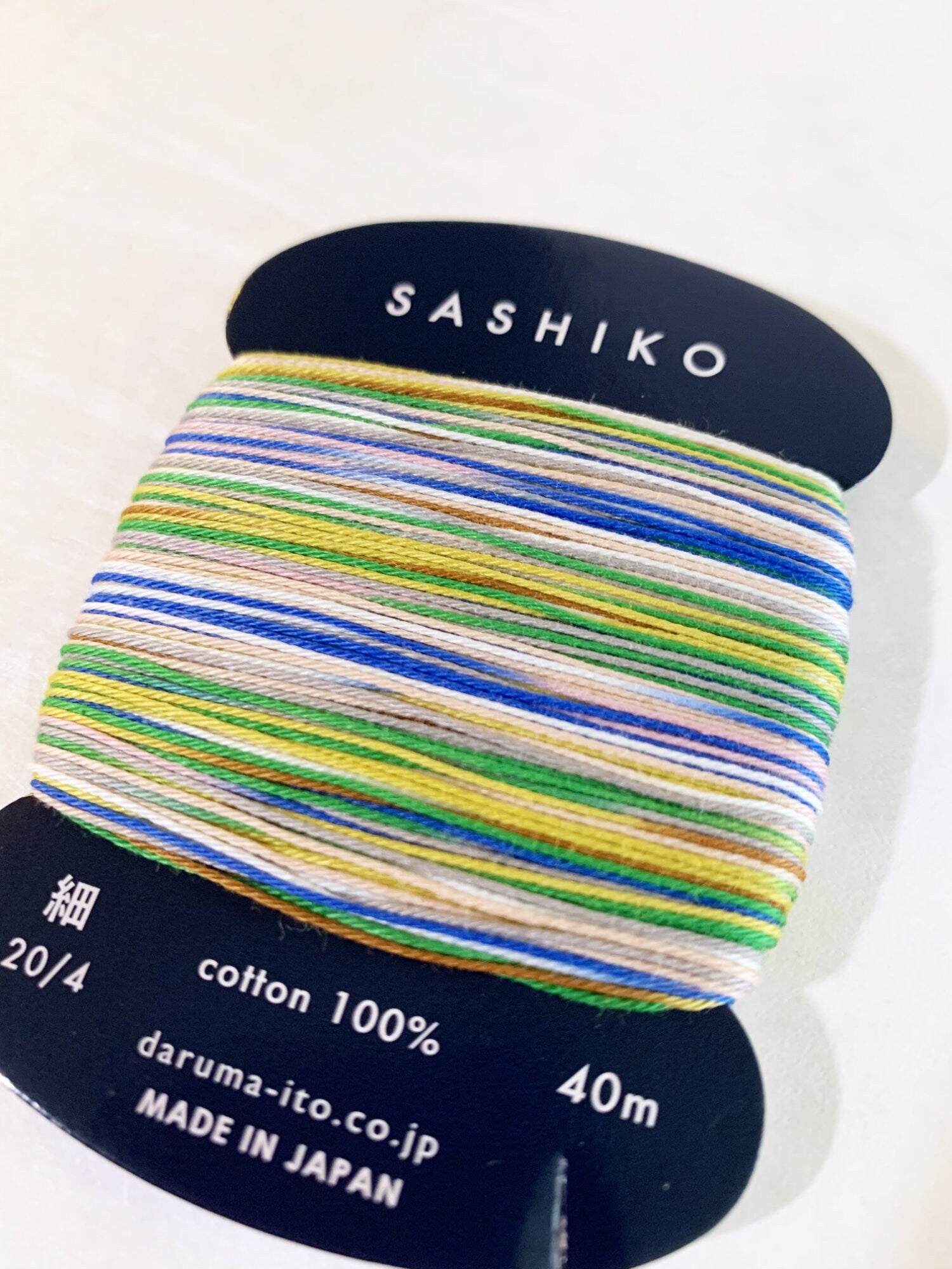 Daruma - Cotton Sashiko Thread 40m Card - #502 Variegated Tanabata Pastel