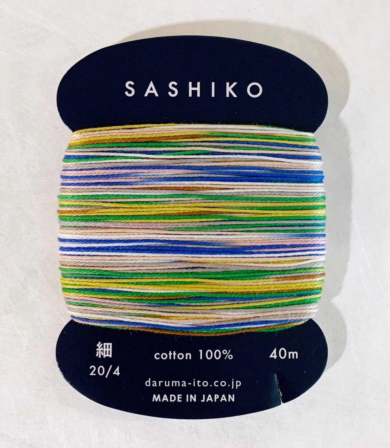 Daruma - Cotton Sashiko Thread 40m Card - #502 Variegated Tanabata Pastel