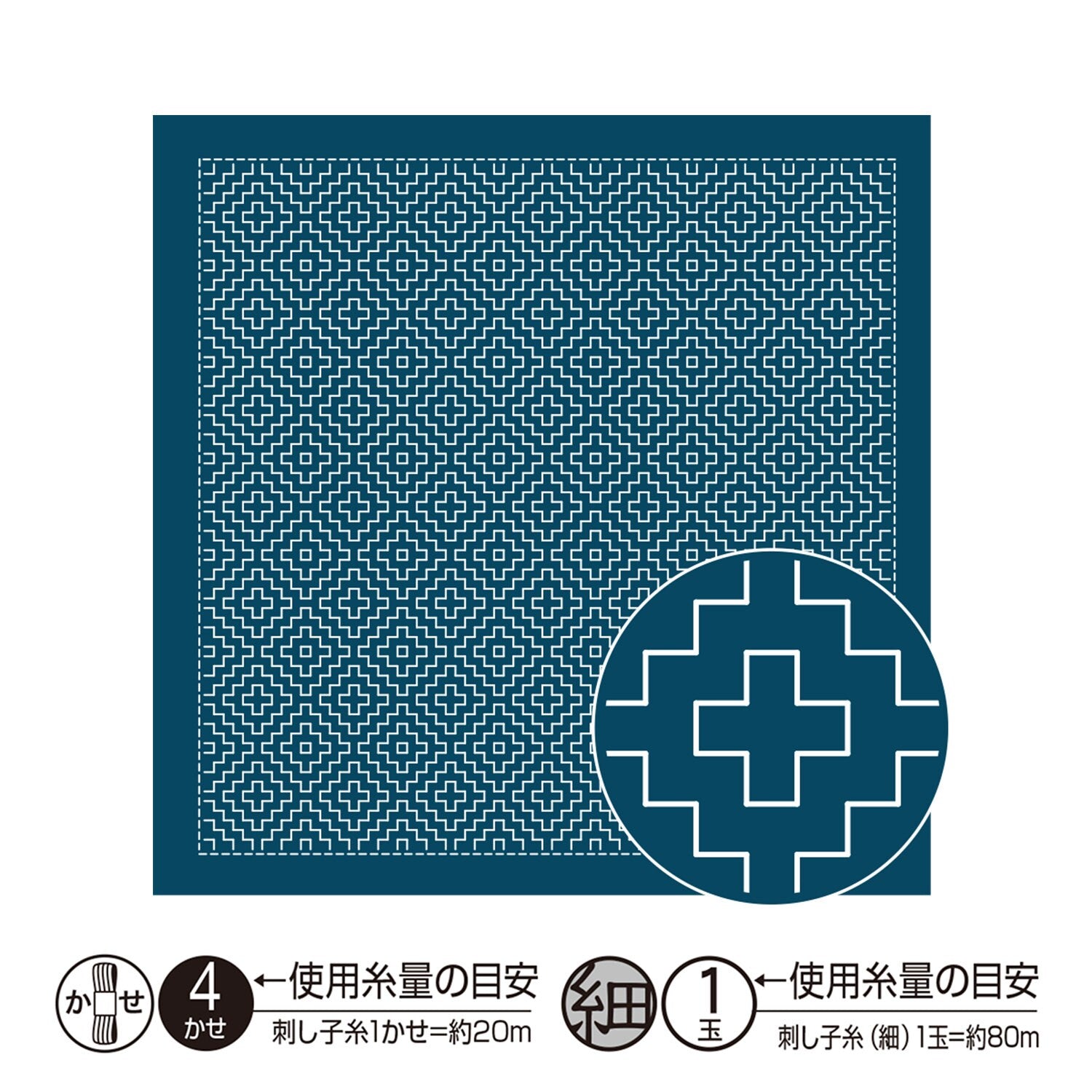 Olympus - Persimmon Blossom Sashiko Sampler Kit - Navy