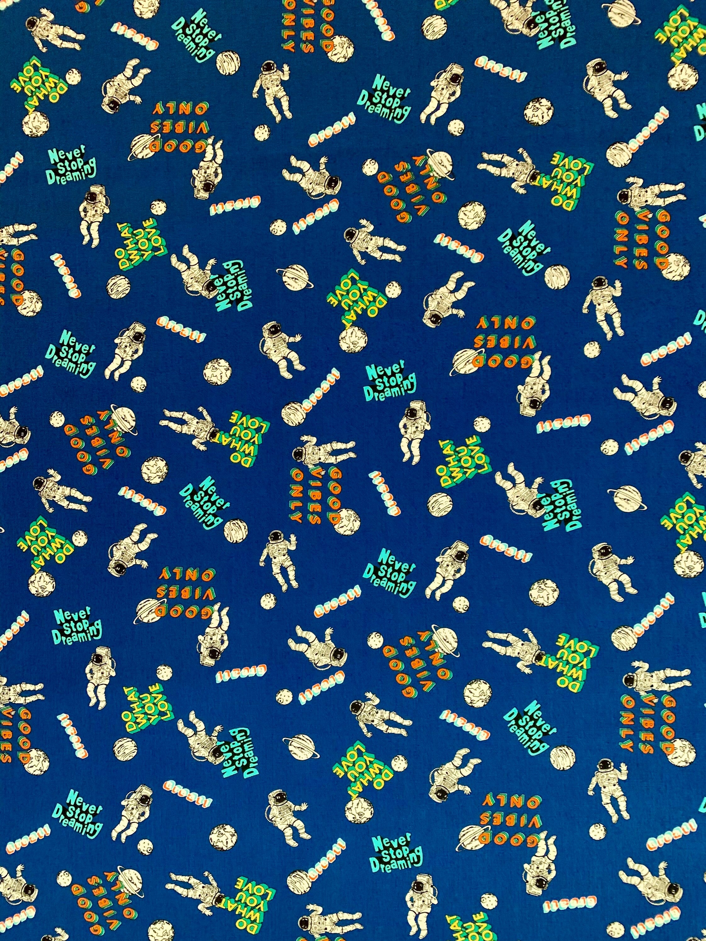 Sevenberry - SALE Good Vibes Only Cotton Fabric - Blue