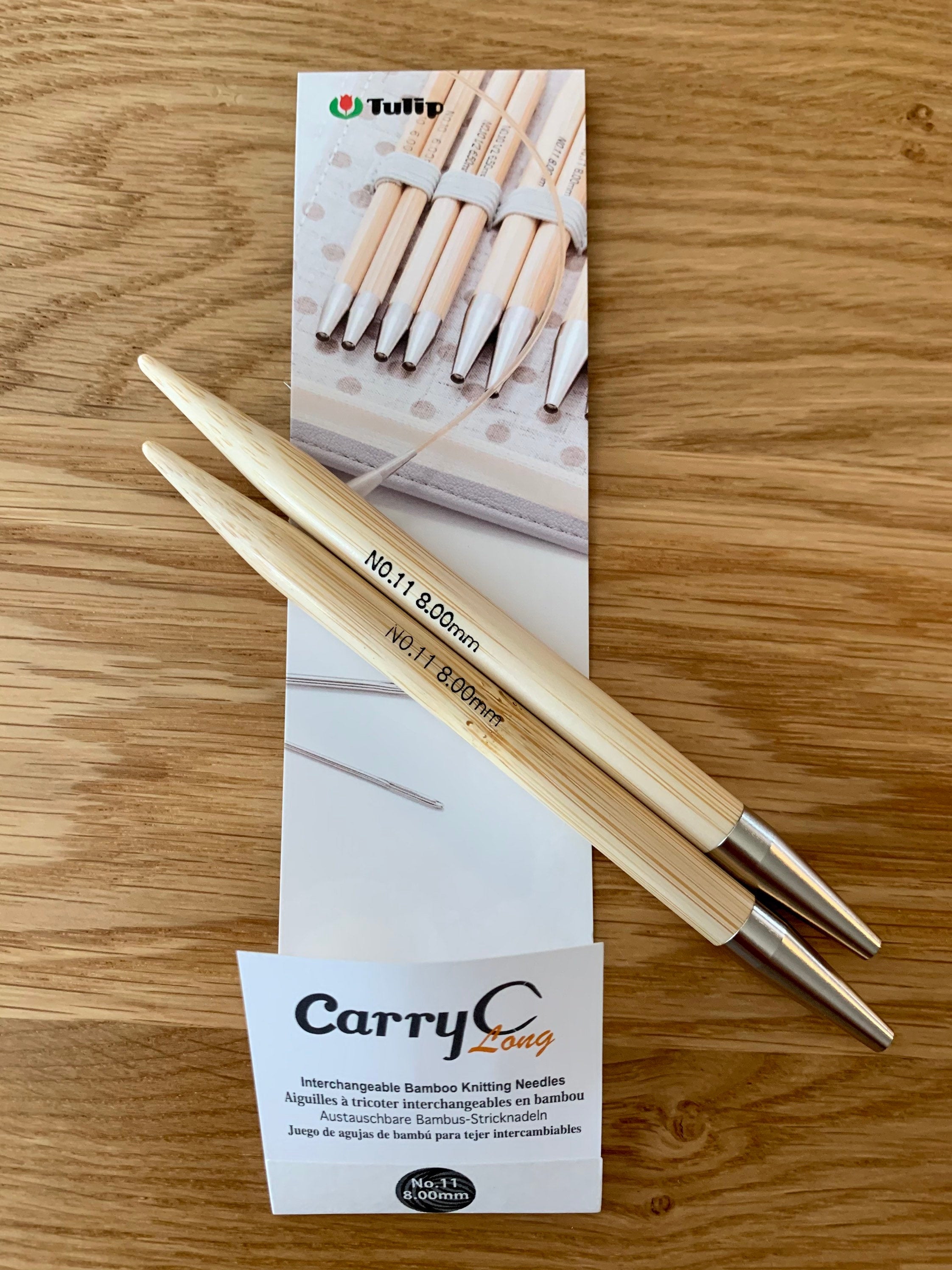 Tulip - CarryC Long Interchangeable Bamboo Knitting Needles - Various Sizes