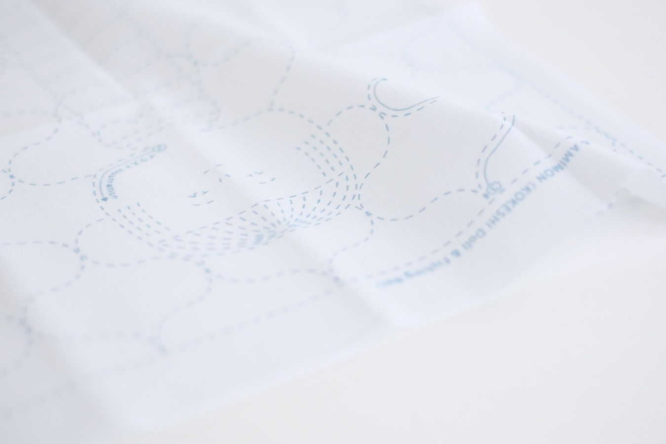 Daruma - Okame Cotton Sashiko Fukin Sampler Cloth - Blue or White