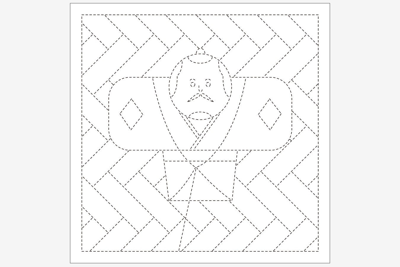 Daruma - Tako-Age Clothe Cotton Sashiko Fukin Sampler Cloth - Blue or White