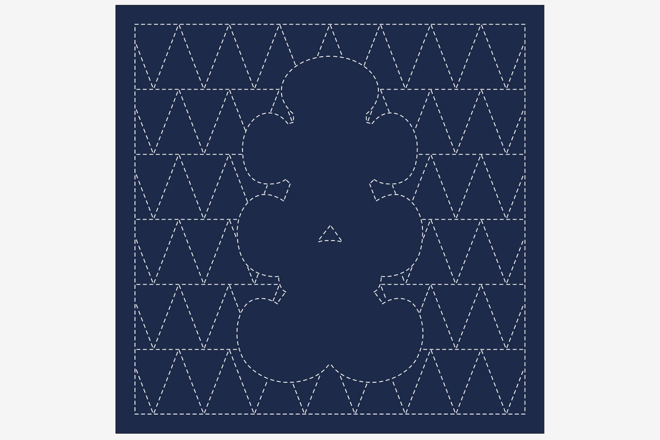 Daruma - Oiri and Sankaku Cotton Sashiko Fukin Sampler Cloth - Blue or White