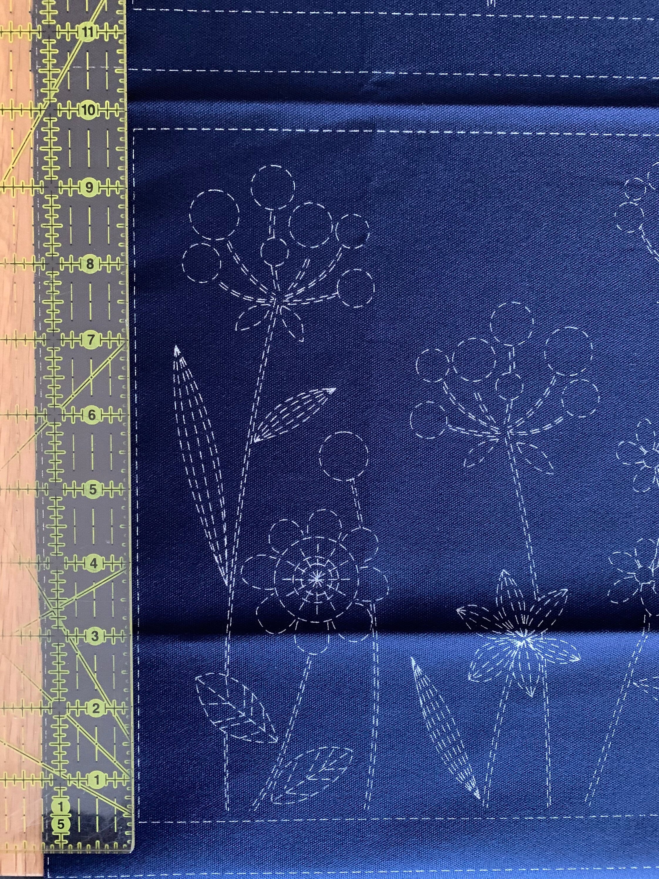 Orimono Imports - Garden Sampler Sashiko Washout Fabric Panel