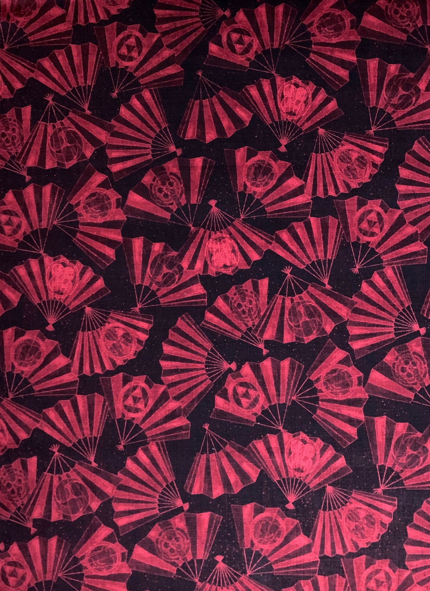 Fans Sevenberry Japanese cotton dobby fabric 850350-2-4 red