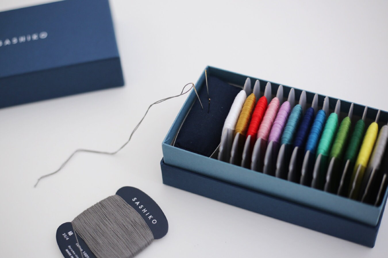 Daruma - Cotton Sashiko Thread Small Boxed Set with Pin Cushion and Needles