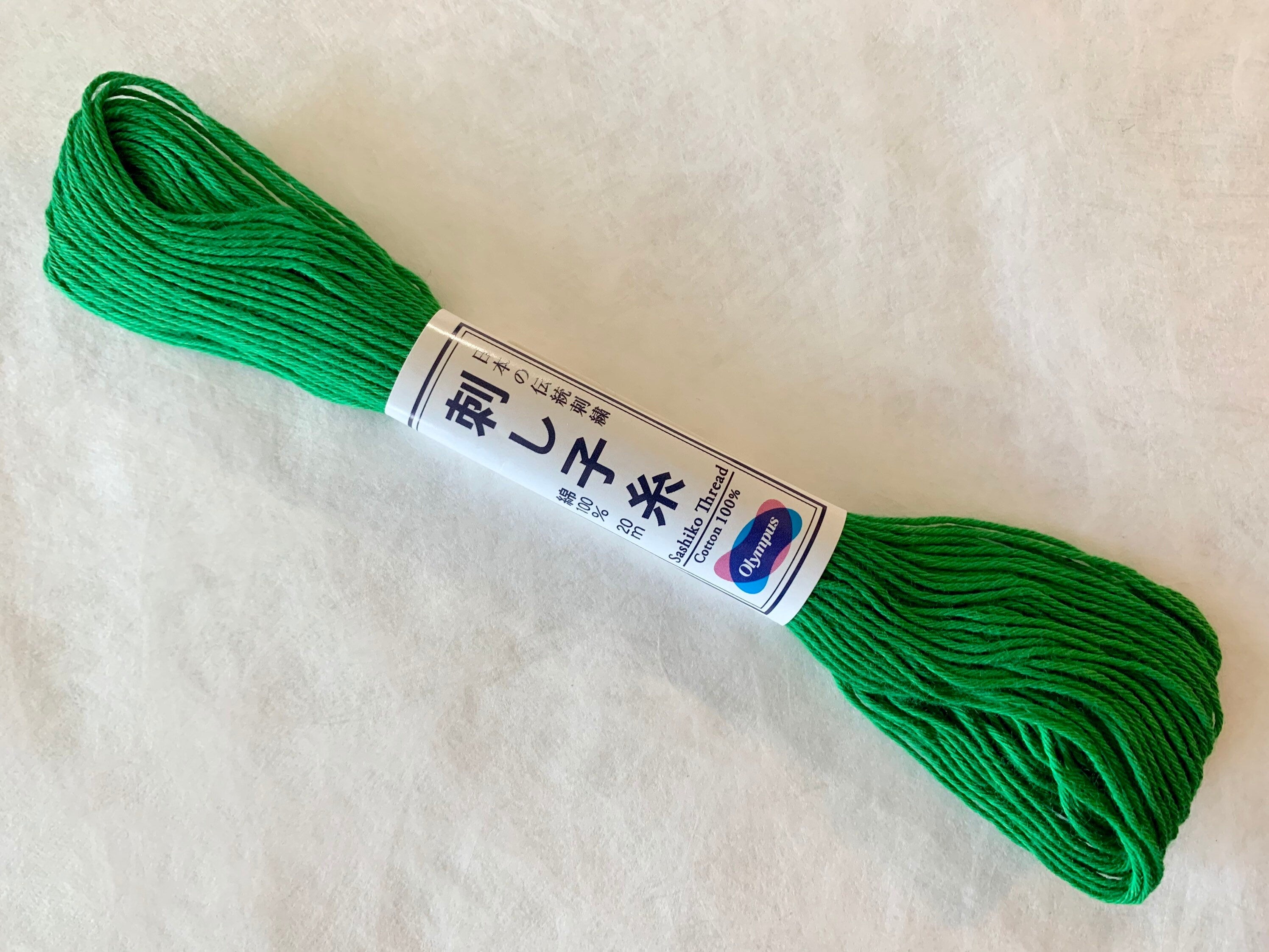 Olympus - Cotton Sashiko Thread 20m Skein - Color #26 Grass Green